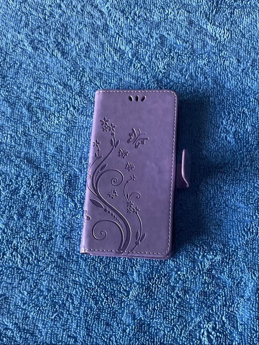 Purple Floral Wallet Phone Case - Unbranded